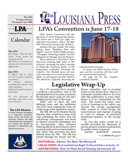 Louisiana Press Association Cox, Not Dukes Himself As Dukes to Add Items to the Agenda