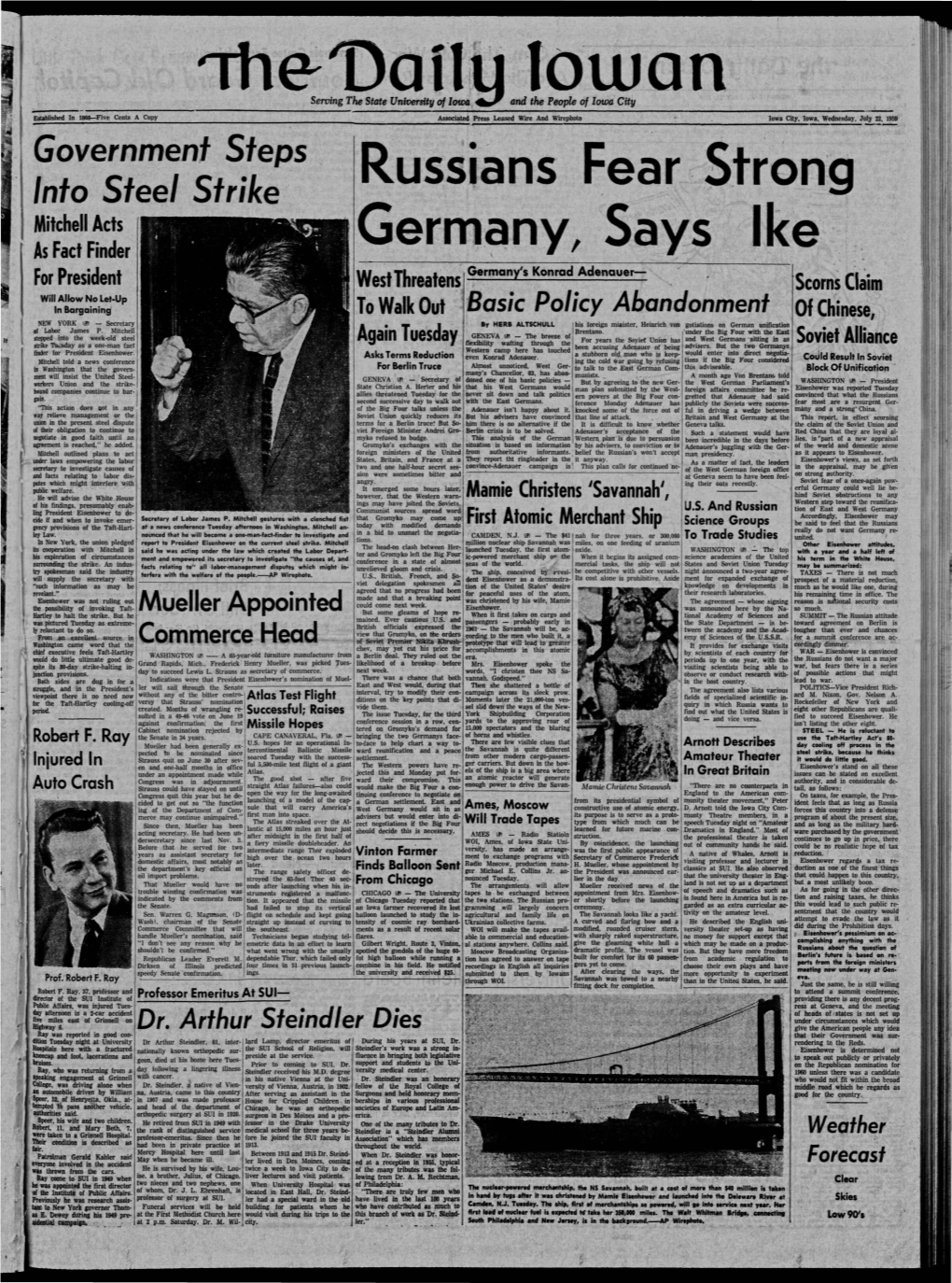 Daily Iowan (Iowa City, Iowa), 1959-07-22