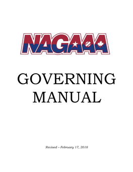 NAGAAA Governing Manual TABLE of CONTENTS