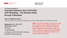 2101 Broadway – the Ansonia Hotel, Borough of Manhattan