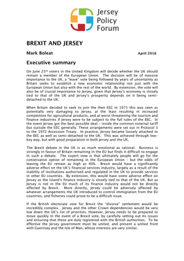 Brexit and Jersey