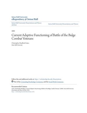 Current Adaptive Functioning of Battle of the Bulge Combat Veterans