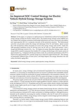An Improved SOC Control Strategy for Electric Vehicle Hybrid Energy Storage Systems