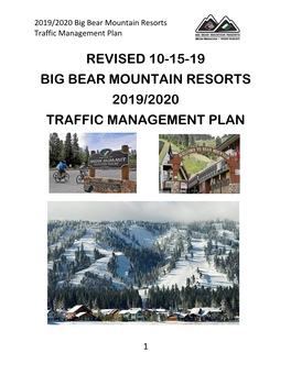2019/2020 Big Bear Mountain Resorts Traffic Management Plan
