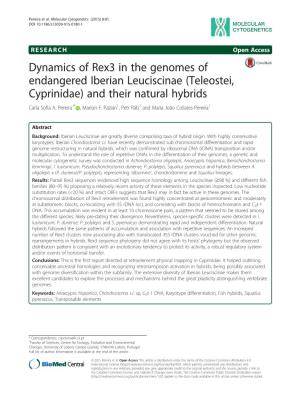 Dynamics of Rex3 in the Genomes of Endangered Iberian Leuciscinae (Teleostei, Cyprinidae) and Their Natural Hybrids Carla Sofia A