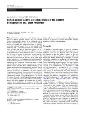 Bottom-Current Control on Sedimentation in the Western Bellingshausen Sea, West Antarctica