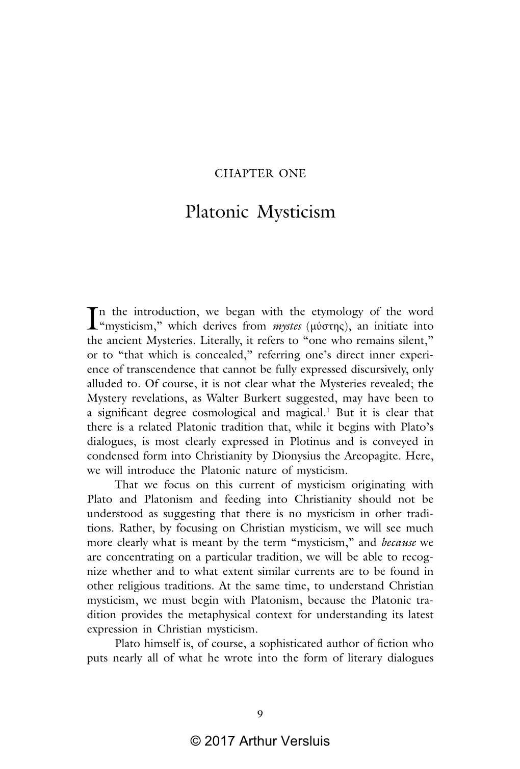 Platonic Mysticism