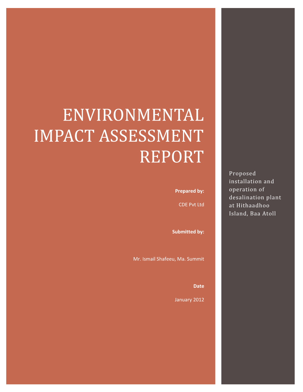 Environmental Impact Assessment Report : Proposed