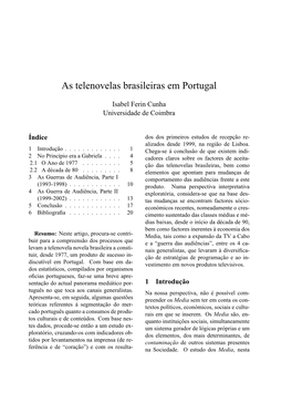 As Telenovelas Brasileiras Em Portugal
