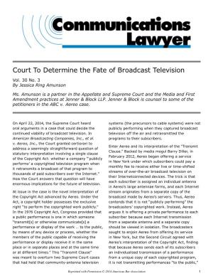 Court to Determine the Fate of Broadcast Television