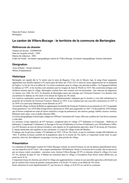 Le Canton De Villers-Bocage : Le Territoire De La Commune De Bertangles