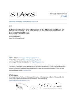 Settlement History and Interaction in the Manialtepec Basin of Oaxaca's Central Coast