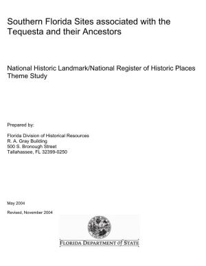 Southern Florida Sites Associated with the Tequesta and Their Ancestors