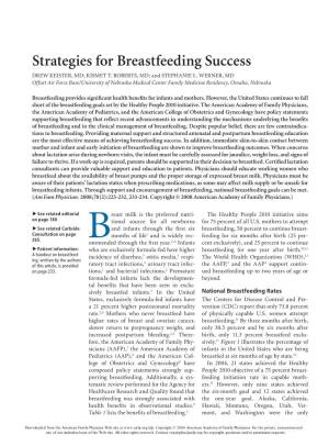 Strategies for Breastfeeding Success Drew Keister, MD; Kismet T