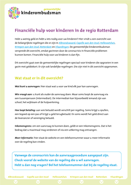 Financiële Hulp Voor Kinderen in De Regio Rotterdam