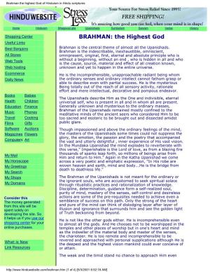 Brahman of the Upanishads, the Universal God of Hinduism