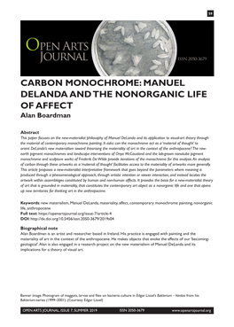 MANUEL DELANDA and the NONORGANIC LIFE of AFFECT Alan Boardman