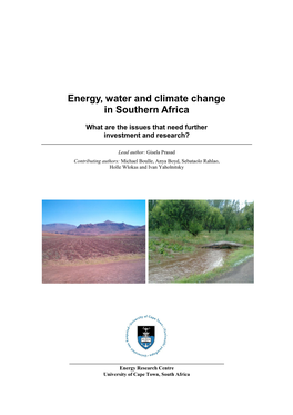 Energy, Water and Climate Change in Southern Africa