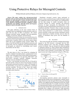 Using Protective Relays for Microgrid Controls