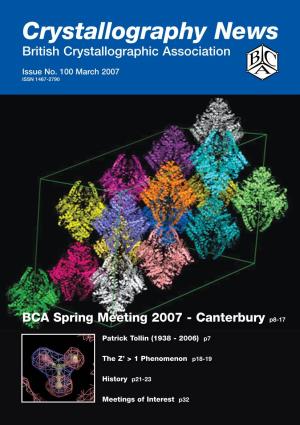 Crystallography News British Crystallographic Association