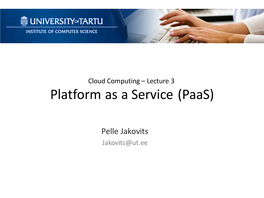 Platform As a Service (Paas)