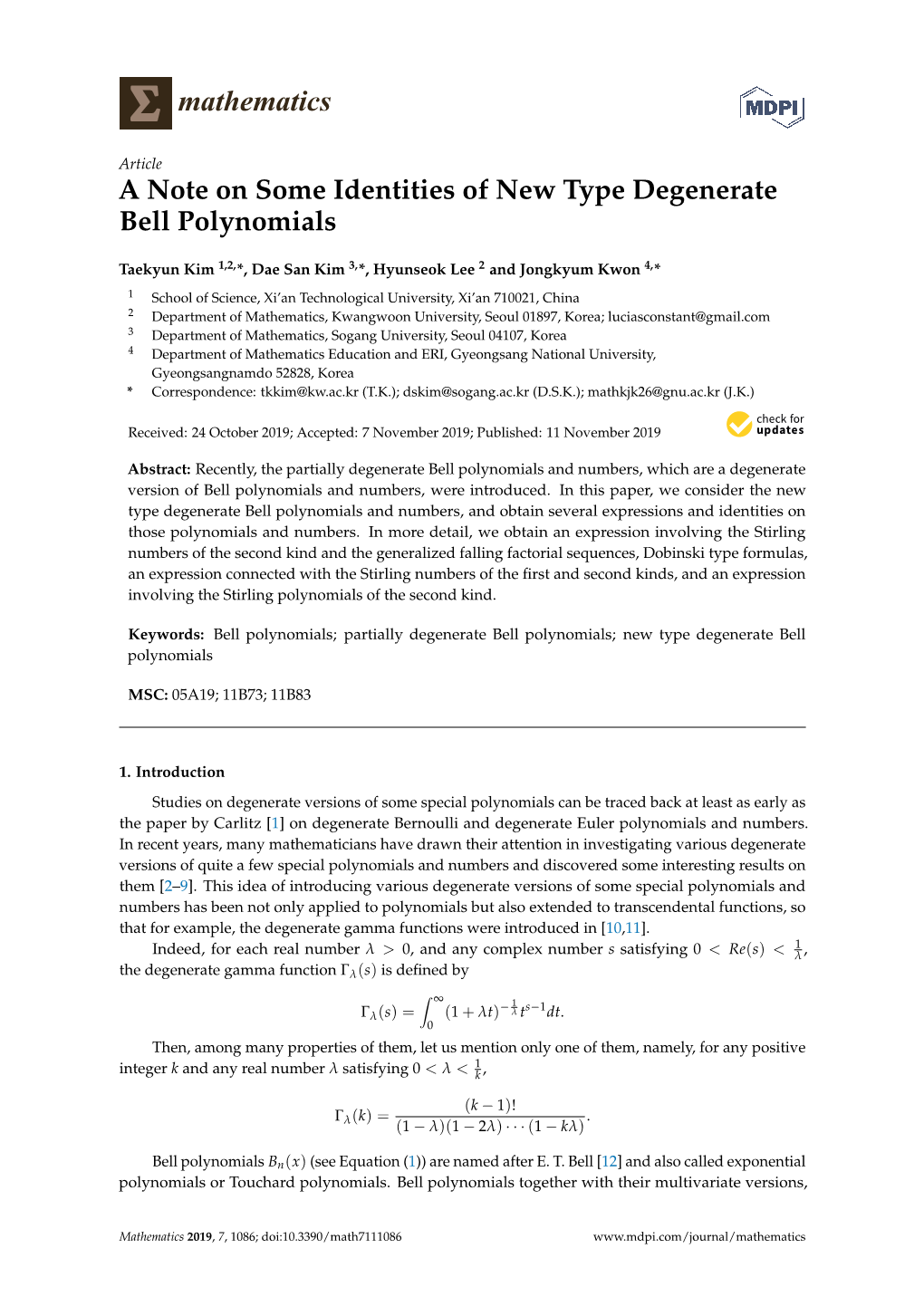 A Note on Some Identities of New Type Degenerate Bell Polynomials