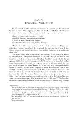 Chapter Five EPIGRAMS on WORKS of ART in the Church of The