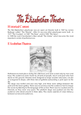 Historical Context Elizabethantheatres