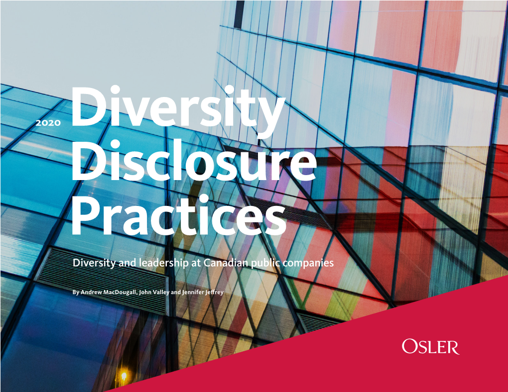 Osler, 2020 Diversity Disclosure Practices Report