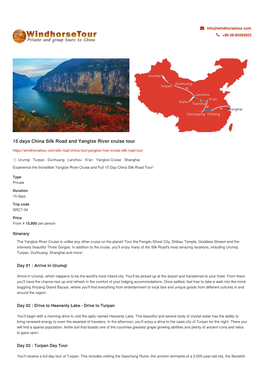 15 Days China Silk Road and Yangtze River Cruise Tour