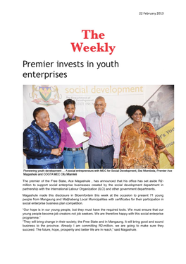 Premier Invests in Youth Enterprises