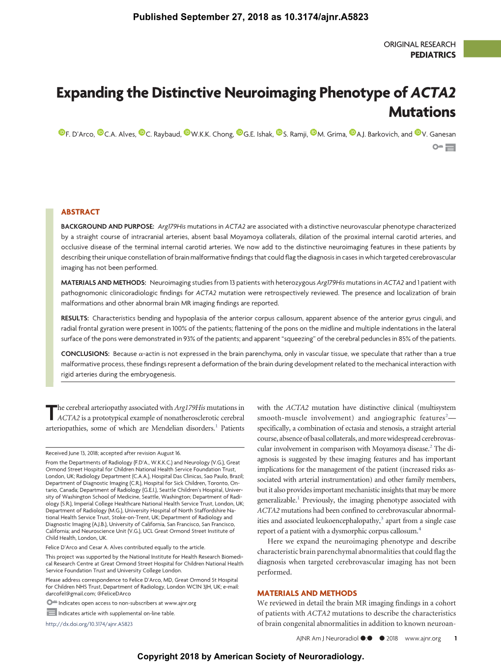 Expanding the Distinctive Neuroimaging Phenotype of ACTA2 Mutations