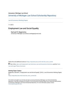 Employment Law and Social Equality