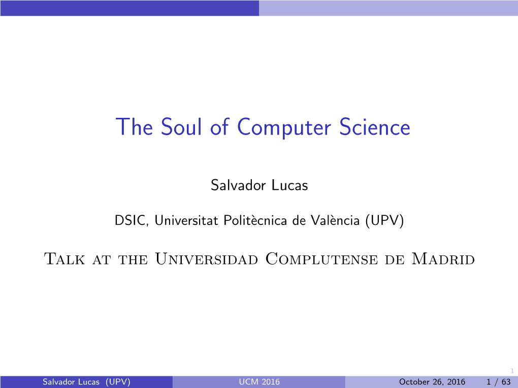 The Soul of Computer Science