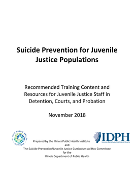 Suicide Prevention for Juvenile Justice Populations