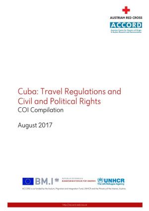 Cuba: Travel Regulations and Civil and Political Rights, August 2017