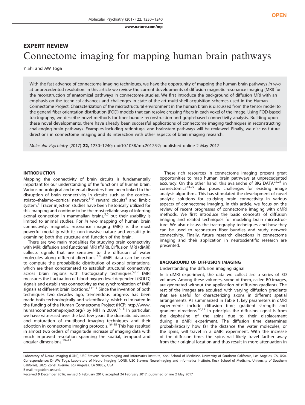 Connectome Imaging for Mapping Human Brain Pathways - DocsLib