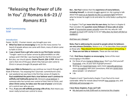 “Releasing the Power of Life in You” // Romans 6:6–23 // Romans