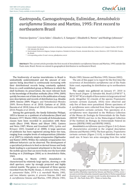 Check List and Authors Chec List Open Access | Freely Available at Journal of Species Lists and Distribution