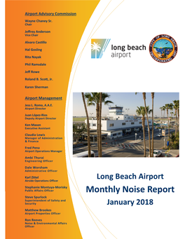 Monthly Noise Report Steve Spurlock Superintendent of Safety and Security January 2018