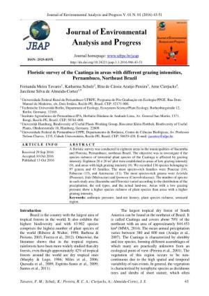 Journal of Environmental Analysis and Progress V
