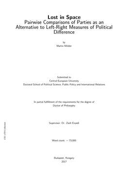 Lost in Space Pairwise Comparisons of Parties As an Alternative to Left-Right Measures of Political Diﬀerence
