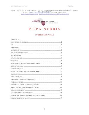 Curriculum Vita Pippa Norris