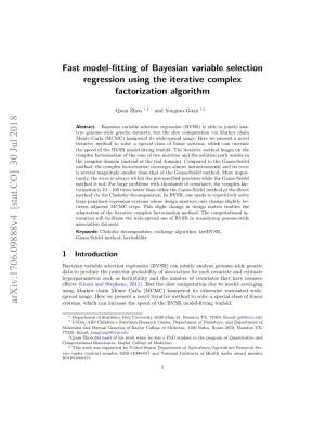 Fast Model-Fitting of Bayesian Variable Selection Regression Using The