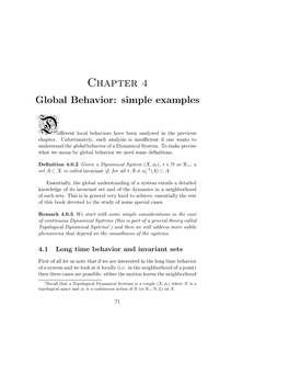 Chapter 4 Global Behavior: Simple Examples