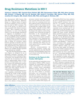 Drug Resistance Mutations in HIV-1 Volume 11 Issue 6 November/December 2003