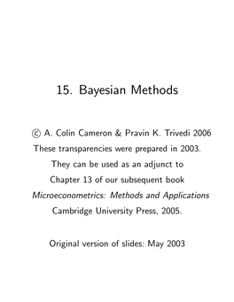 15. Bayesian Methods