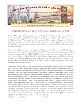 Visiting New York's African-American Past