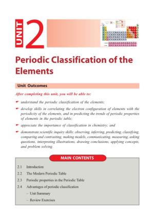 Periodic Classification of the Elements