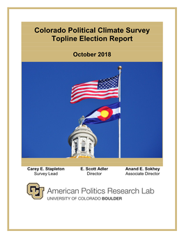 Colorado Political Climate Survey Topline Election Report